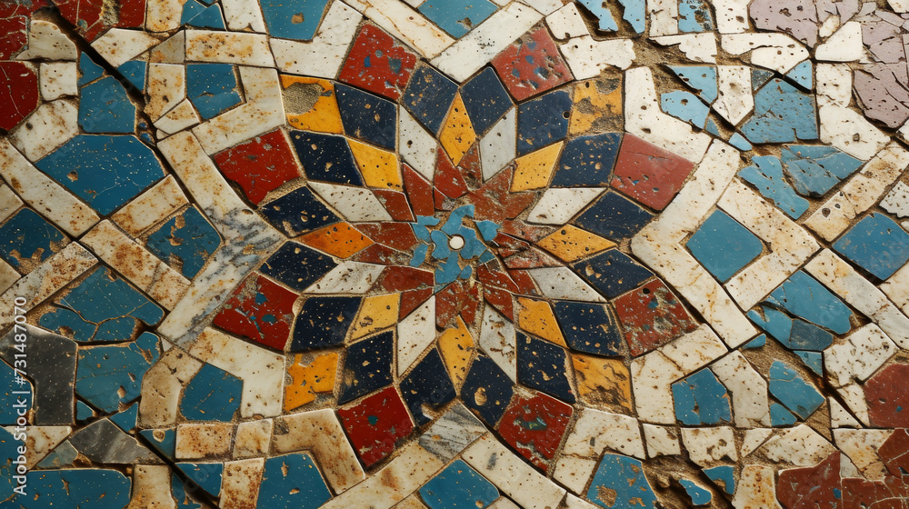 beautiful patterns made of mosaic stones