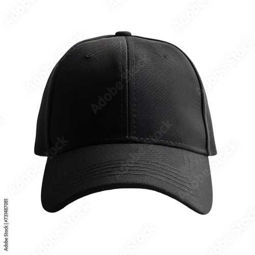 black baseball cap mockup isolated on transparent background