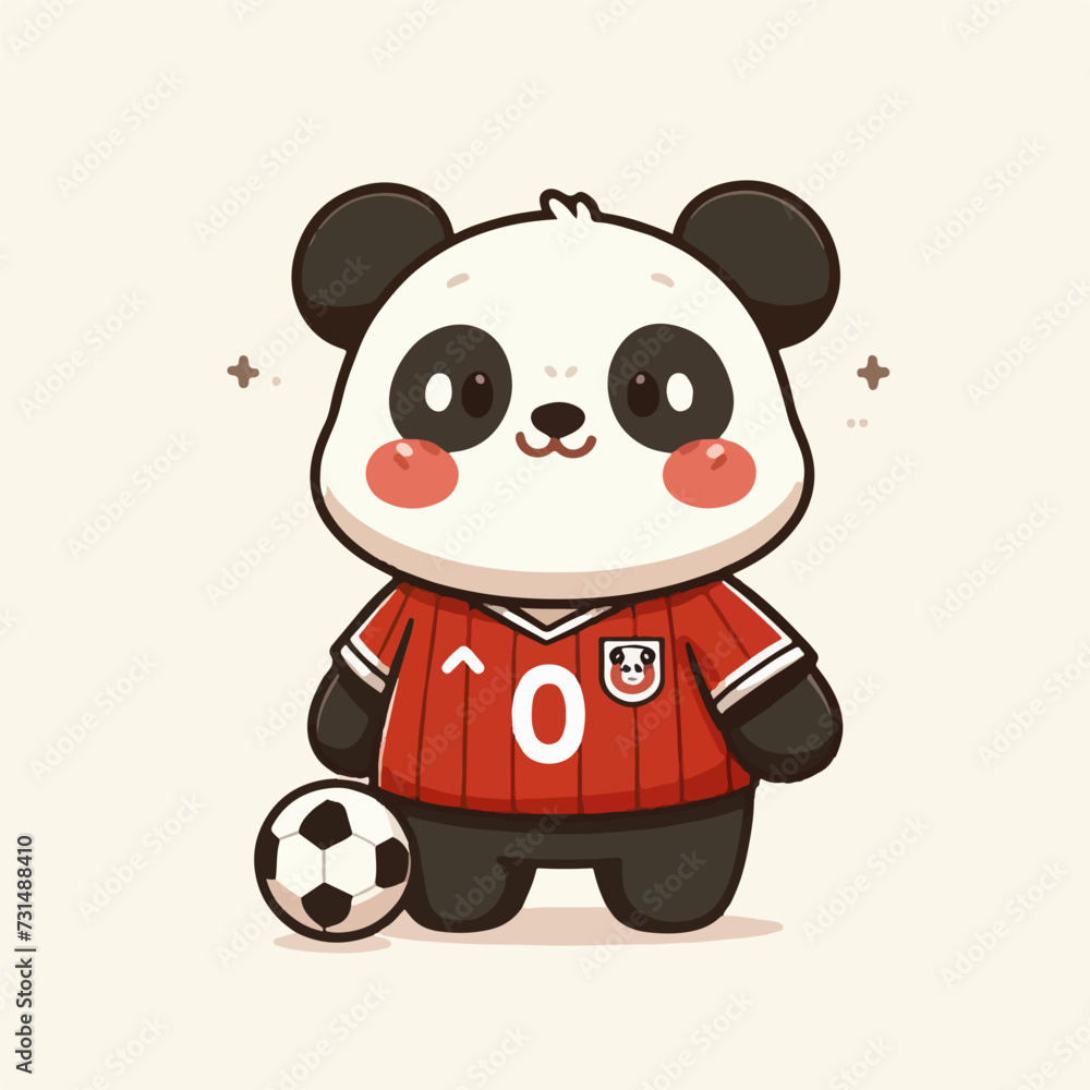 sport animal cute panda football player vector illustration sport animal cute panda football player vector illustration