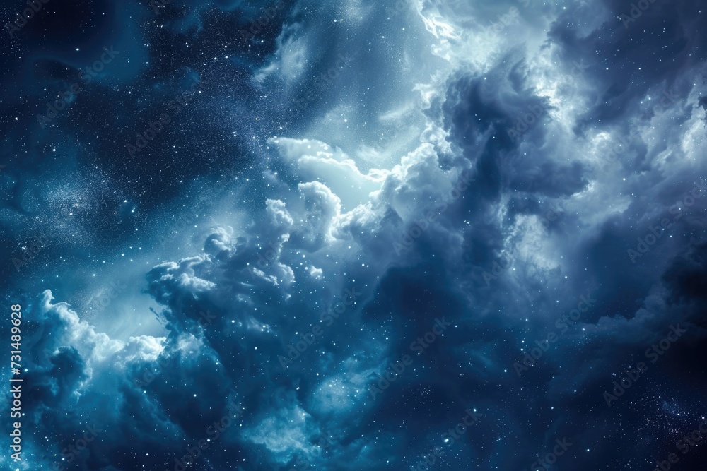 Background with stars and clouds