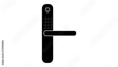 digital door lock, black isolated silhouette