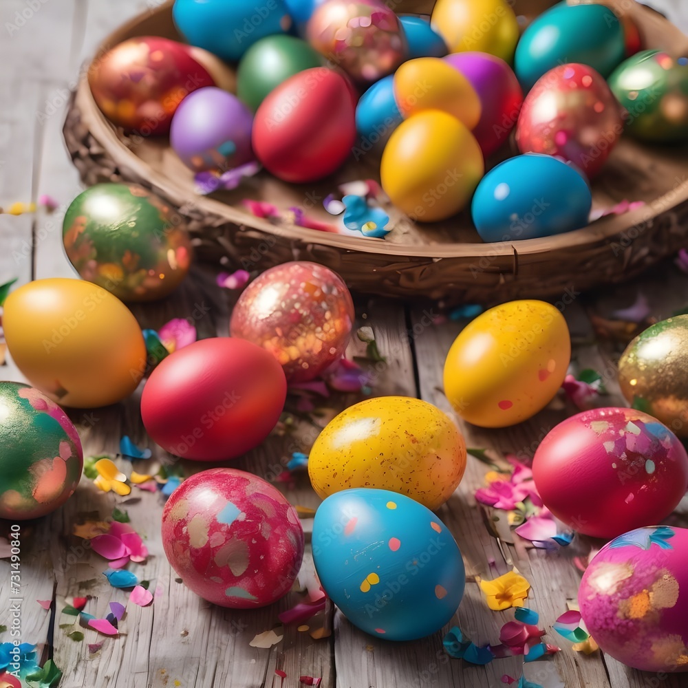 Easter eggs on wood background Easter eggs on wood background