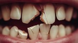broken teeth cracked teeth tooth fractures mouth and teeth health concept various dental diseases   