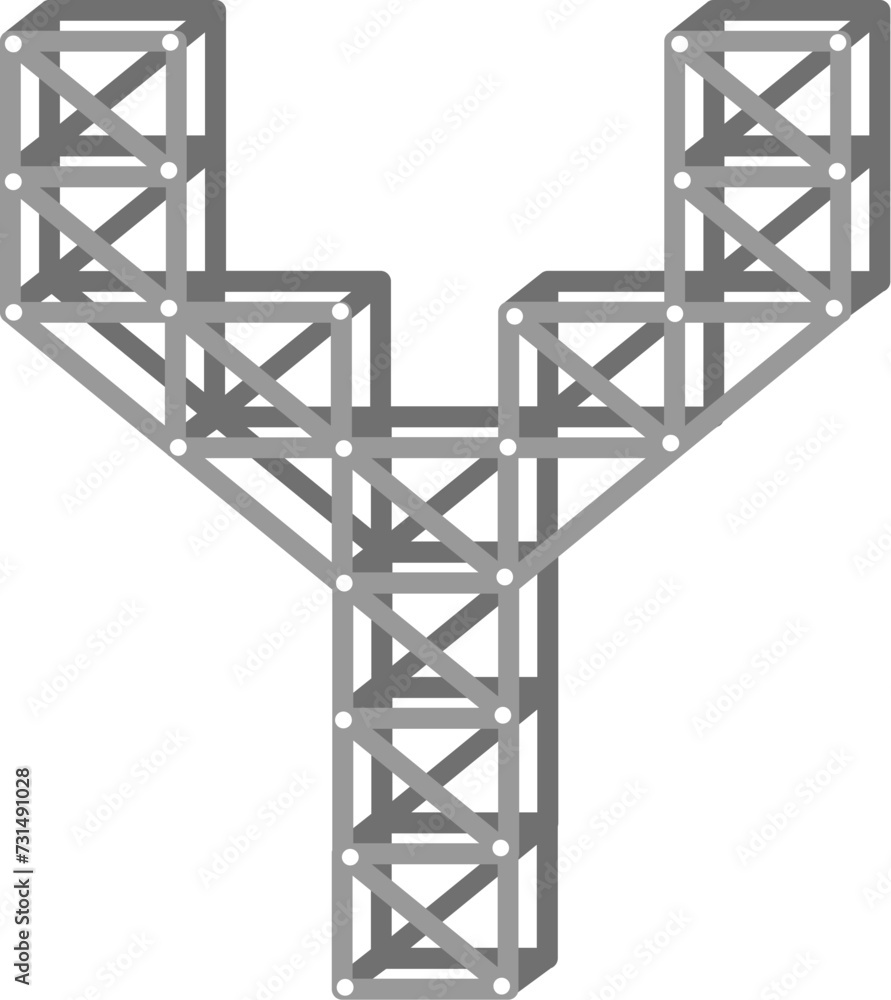 Fototapeta premium Rigging Stage Letter Alphabet Vector Y