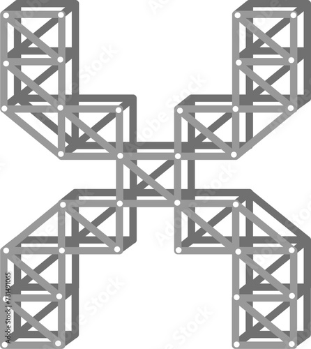Rigging Stage Letter Alphabet Vector X