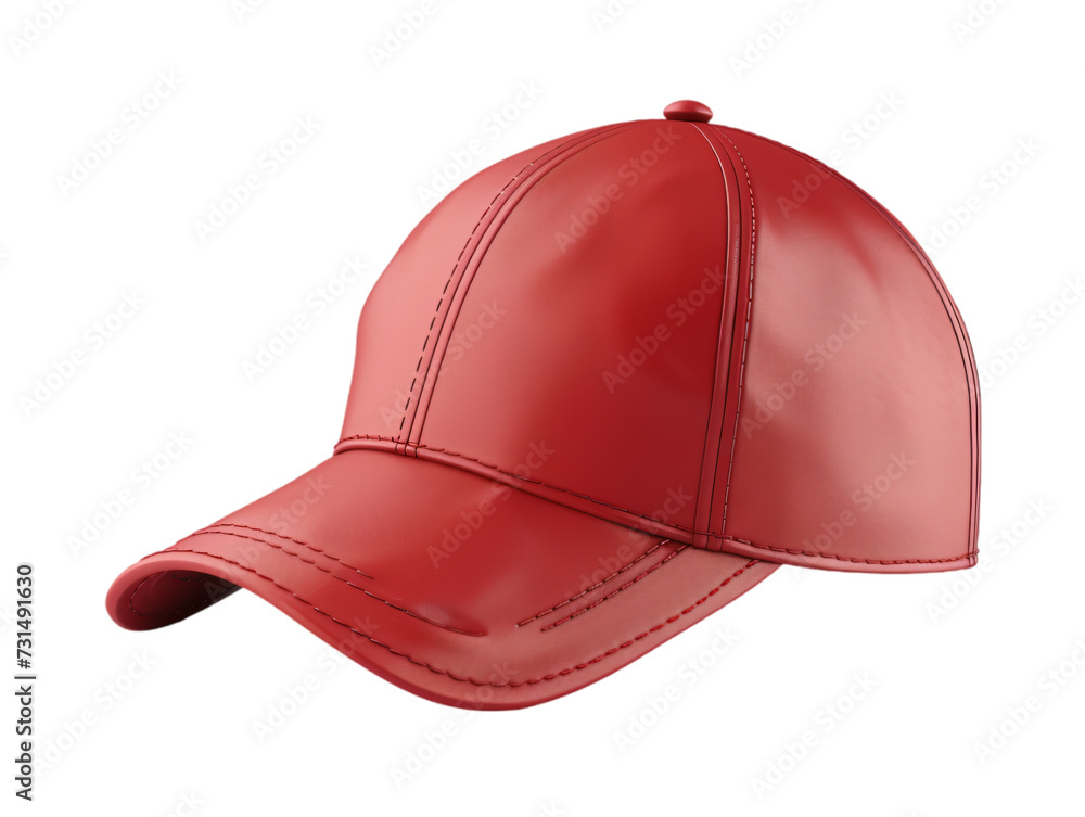 Fototapeta premium red baseball cap mockup isolated, on white background