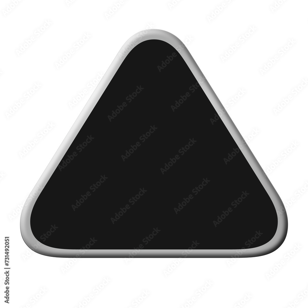 abstract 3d triangle icon with silvery border and black interior abstract 3d triangle icon with silvery border and black interior