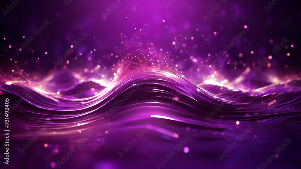 purple particles wave and light abstract background purple particles wave and light abstract background