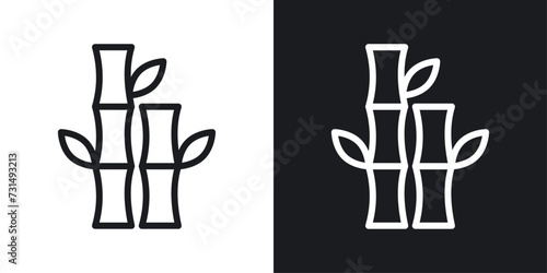 Bamboo icon designed in a line style on white background. photo