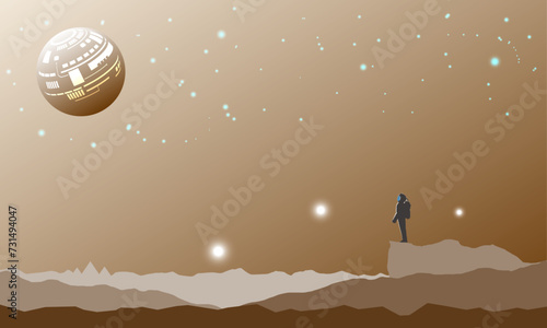 未知の惑星で夜空を見上げる-3
Staring at the night sky on an unknown planet.No.3