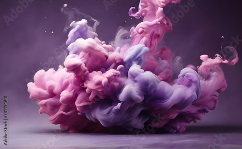 purple and violet fluffy pastel ink smoke
