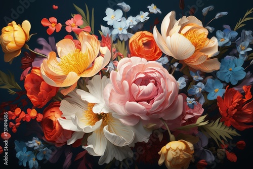 A digital painting that highlights the beauty of botanicals and flowers. © crazyass