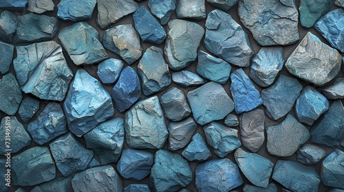 azure wallpaper for seamless cobblestone wall or road background  photo