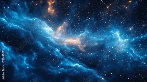 Conveying the vastness of space, an abstract representation features a galaxy filled with stars and sparkling cosmic dust. Wallpaper Background, Generative AI