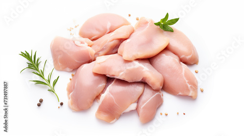 chicken meat with white background. generative ai