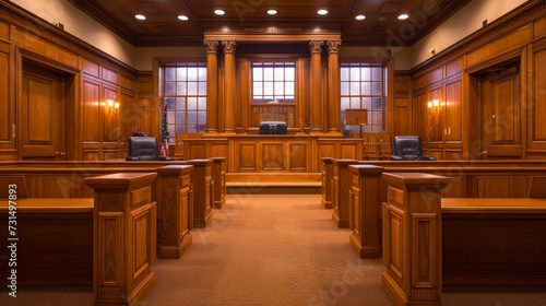 Empty courtroom or courtroom photo