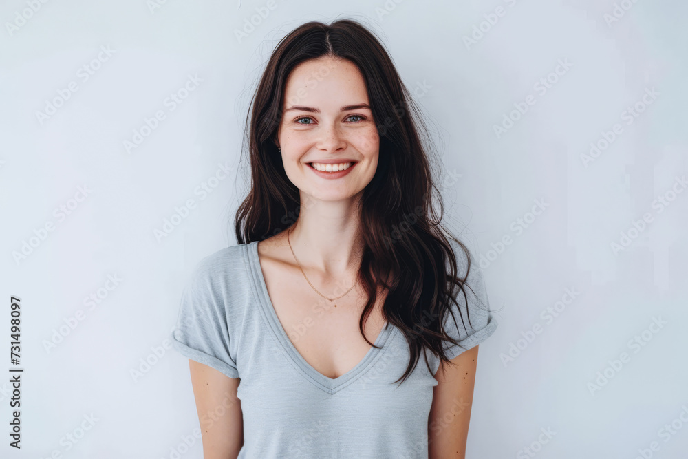 Close up portrait of a happy young woman isolated from a white background copy space for text. Close up portrait of a happy young woman isolated from a white background copy space for text.