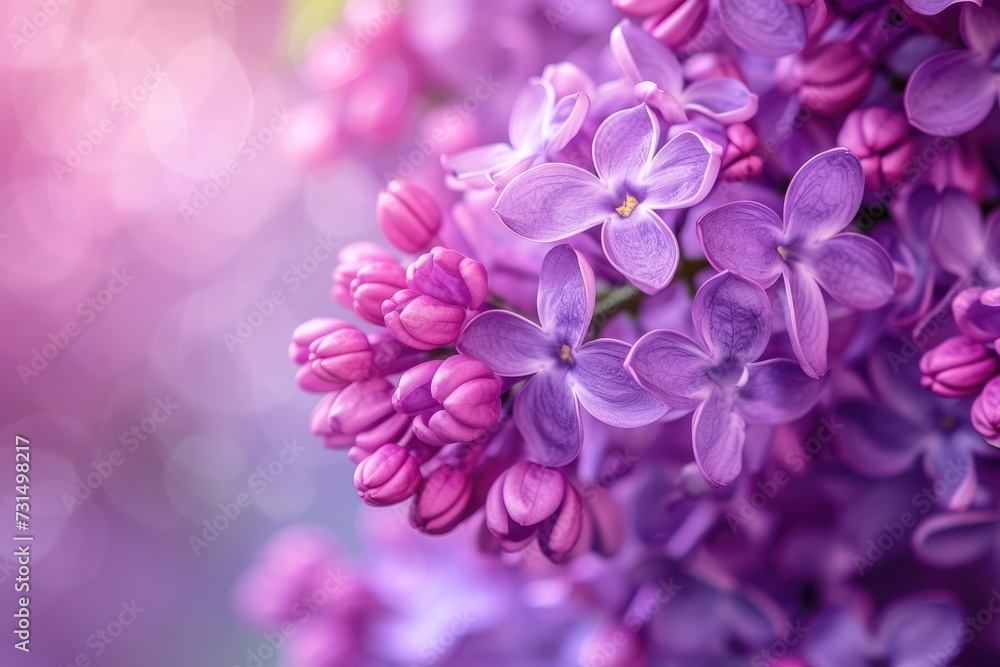 Close-up of a beautiful blooming purple lilac.