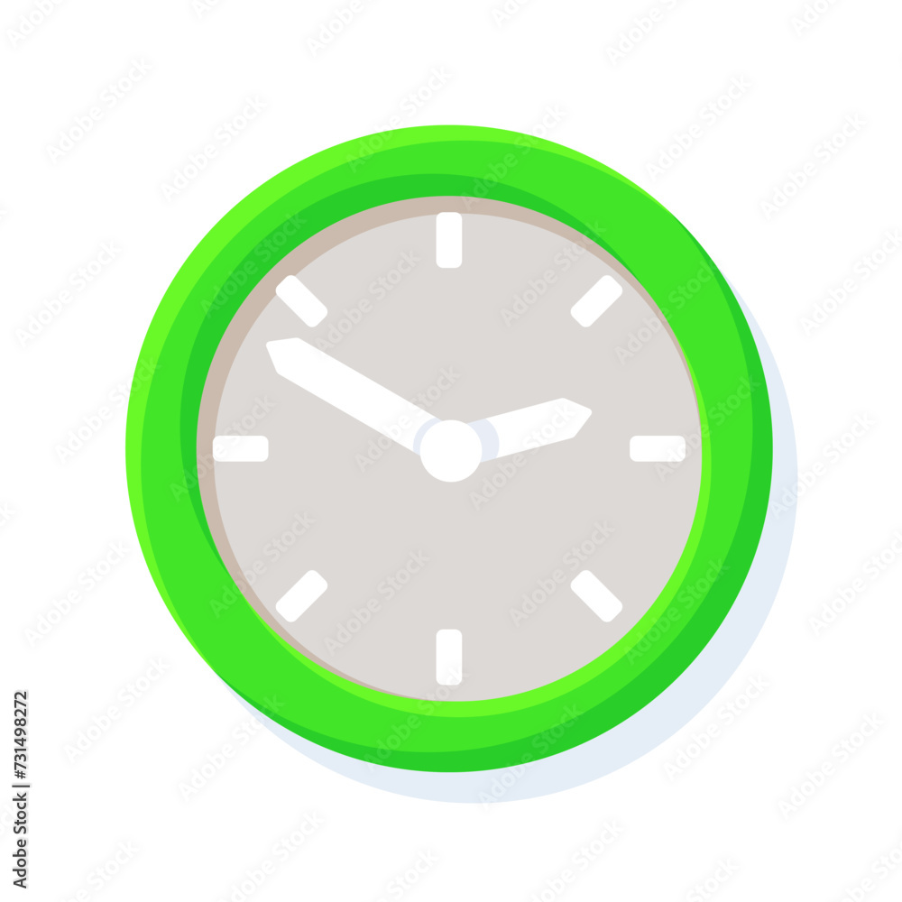 Modern illustration of wall clock in minimalist style. Simple illustration of blue wall clock. Modern illustration of wall clock in minimalist style. Simple illustration of blue wall clock.