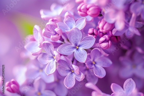 Close-up of a beautiful blooming purple lilac. © kardaska