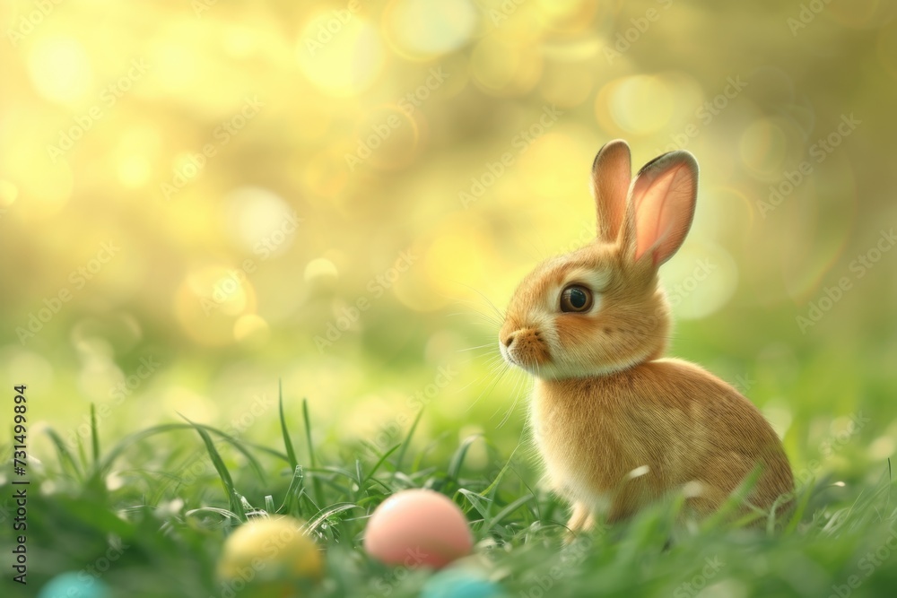 Bunny on green grass. Bunny on green grass.
