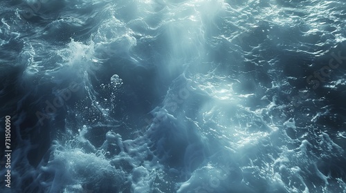 Liquid silver and cerulean blue in a serene, underwater tableau.