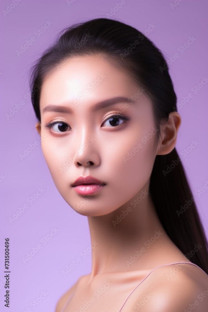 Fototapeta premium Beautiful asian woman beauty face skincare and health concept.
