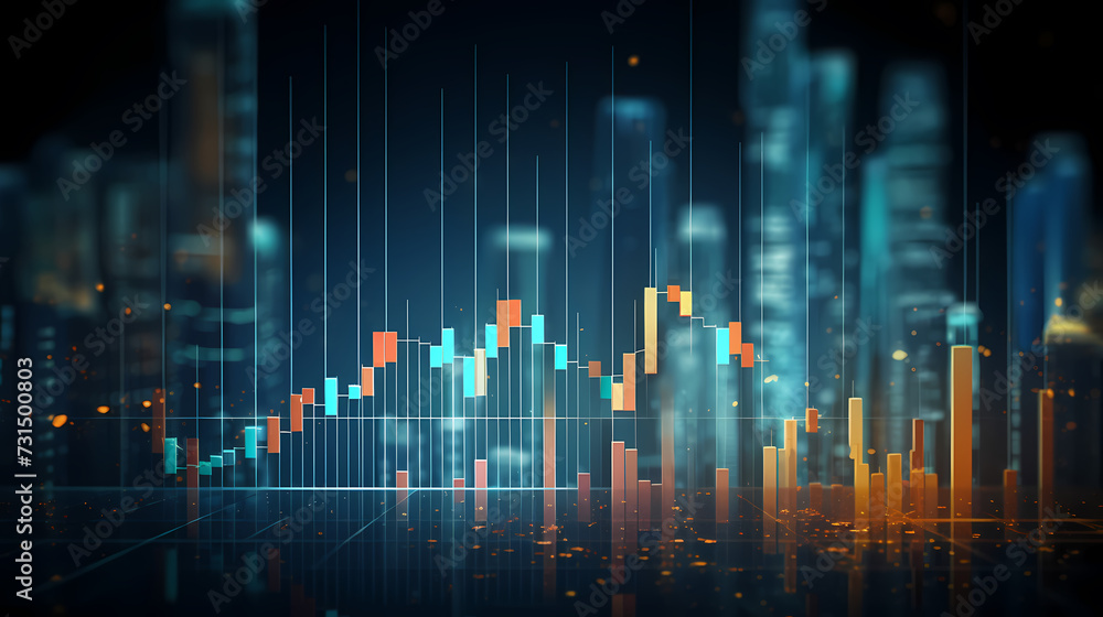 Stock market chart line concept, business chart on stock market background Stock market chart line concept, business chart on stock market background