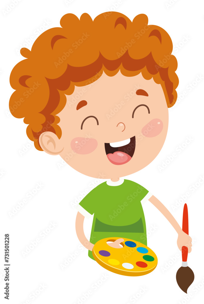 little boy with brush and palette