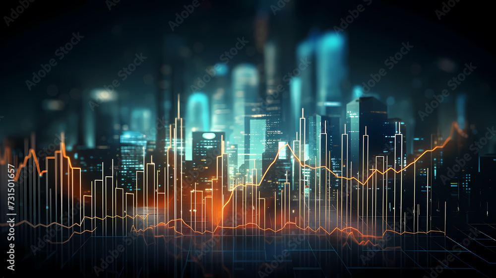 Stock market chart line concept, business chart on stock market background Stock market chart line concept, business chart on stock market background