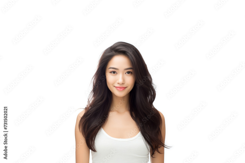 Adorable young girl clad in snug vest undergarments, showcasing her style against a pristine white background. Generative AI. Adorable young girl clad in snug vest undergarments, showcasing her style against a pristine white background. Generative AI.