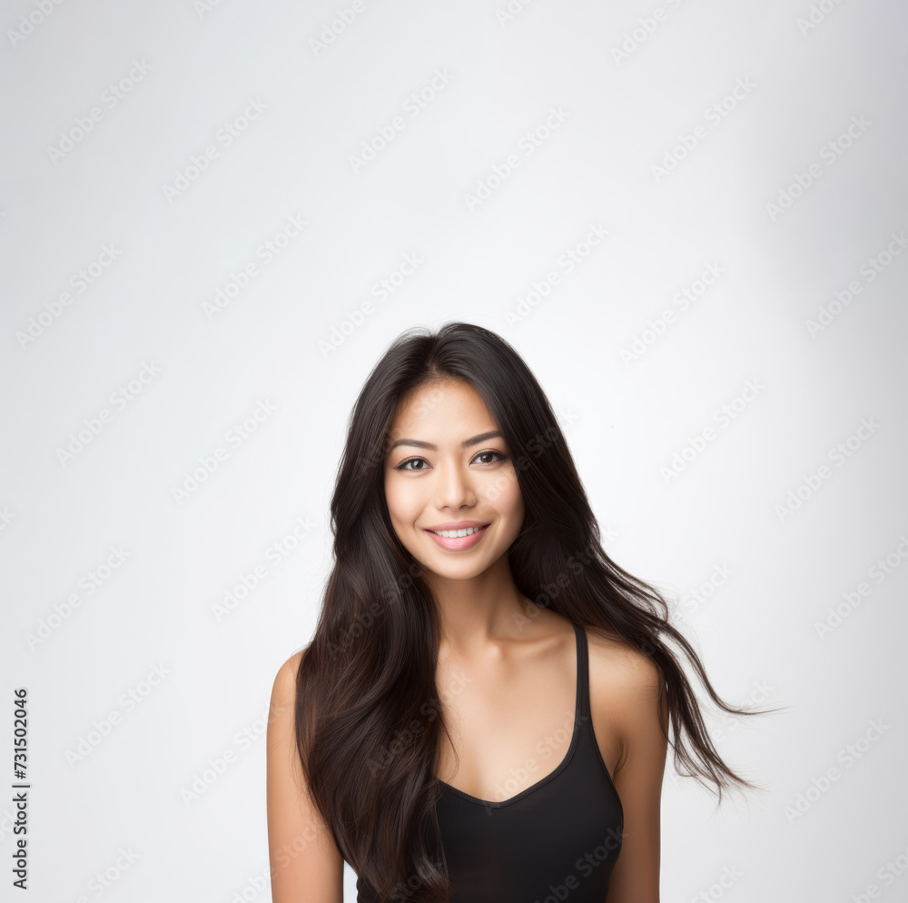 Adorable young girl clad in snug vest undergarments, showcasing her style against a pristine white background. Generative AI. Adorable young girl clad in snug vest undergarments, showcasing her style against a pristine white background. Generative AI.