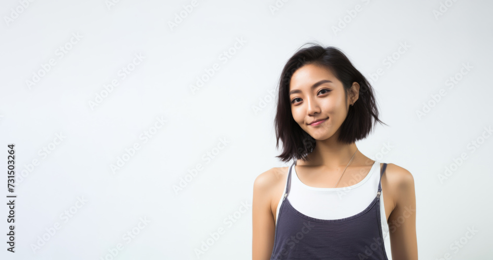 Sweet little girl donning comfy vest lingerie, posing with confidence on a clean white surface. Generative AI. Sweet little girl donning comfy vest lingerie, posing with confidence on a clean white surface. Generative AI.