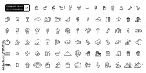 food and drink icons collection  vector icon templates editable and resizable.