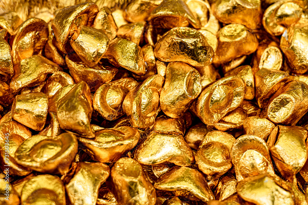 Chinese gold ingot chocolate candy Chinese gold ingot chocolate candy