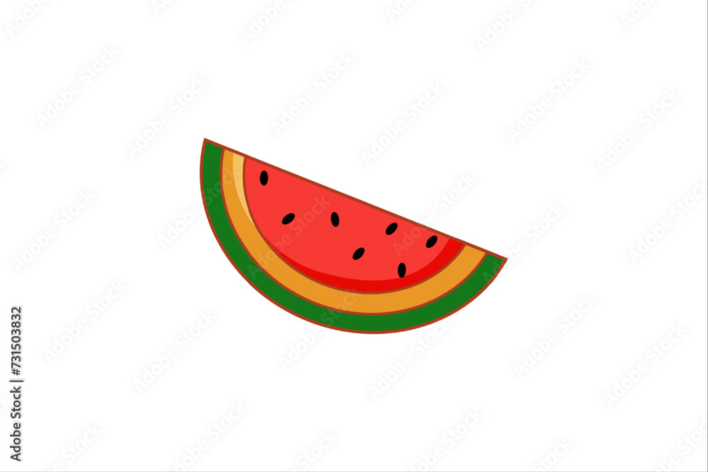 Watermelon Retro Flat Sticker Design Watermelon Retro Flat Sticker Design