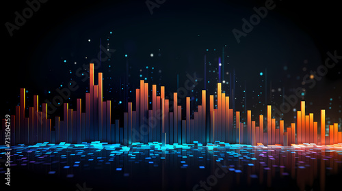 Stock market chart line concept, business chart on stock market background