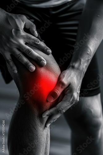 Man suffering from knee pain in the gym. Healthcare and medical concept. © Hryhor Denys