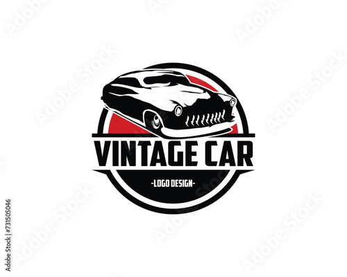 1949 Mercury Coupe car logo. vector illustration, emblem design on white background