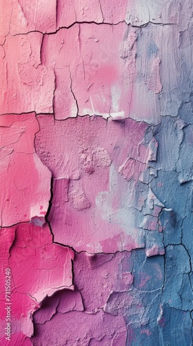 Cracked Texture in Pink and Blue Pastel Vertical Background. Background for Instagram Story, Banner