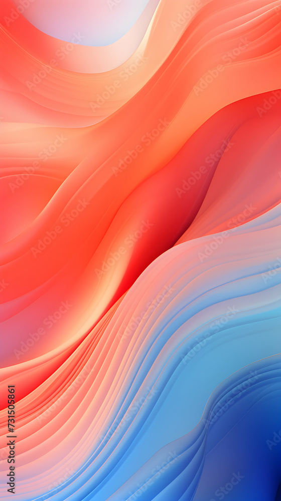 Ethereal Elegance: Blue and Pink Gradient Wave Background in Panoramic View