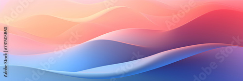 Gradient wave wallpaper, blue and pink textured background, panoramic web header