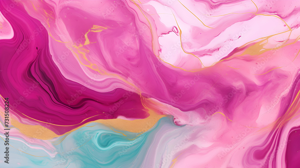 Obraz premium Elegant Wedding Invitation with Magenta Rose Watercolor