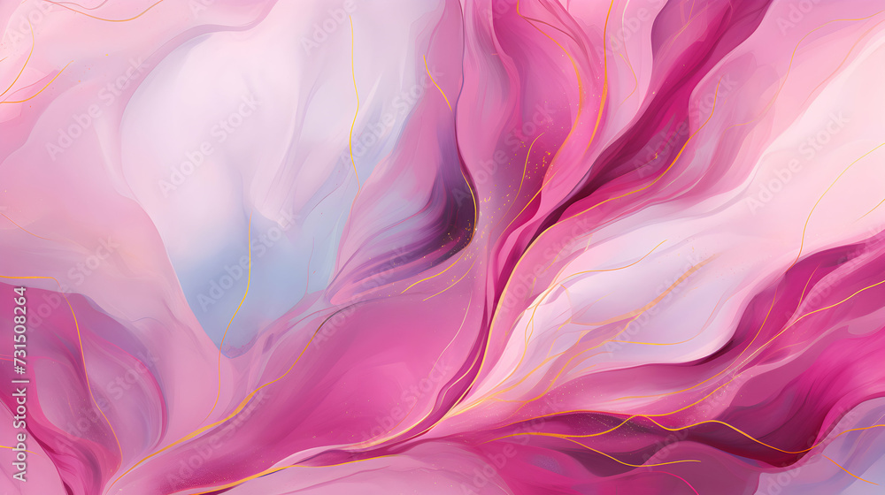 Fototapeta premium Pastel Magenta Rose Liquid Marble Watercolor Background
