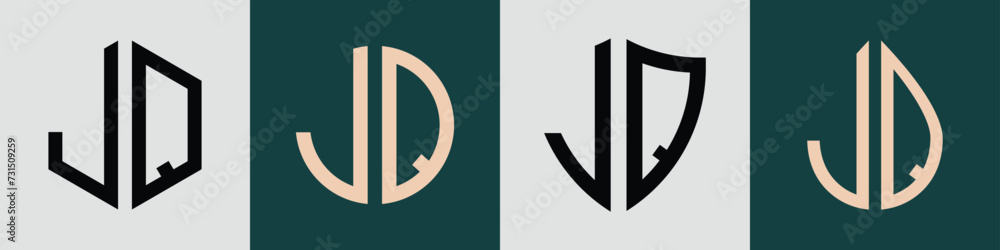 Creative simple Initial Letters JQ Logo Designs Bundle. Creative simple Initial Letters JQ Logo Designs Bundle.