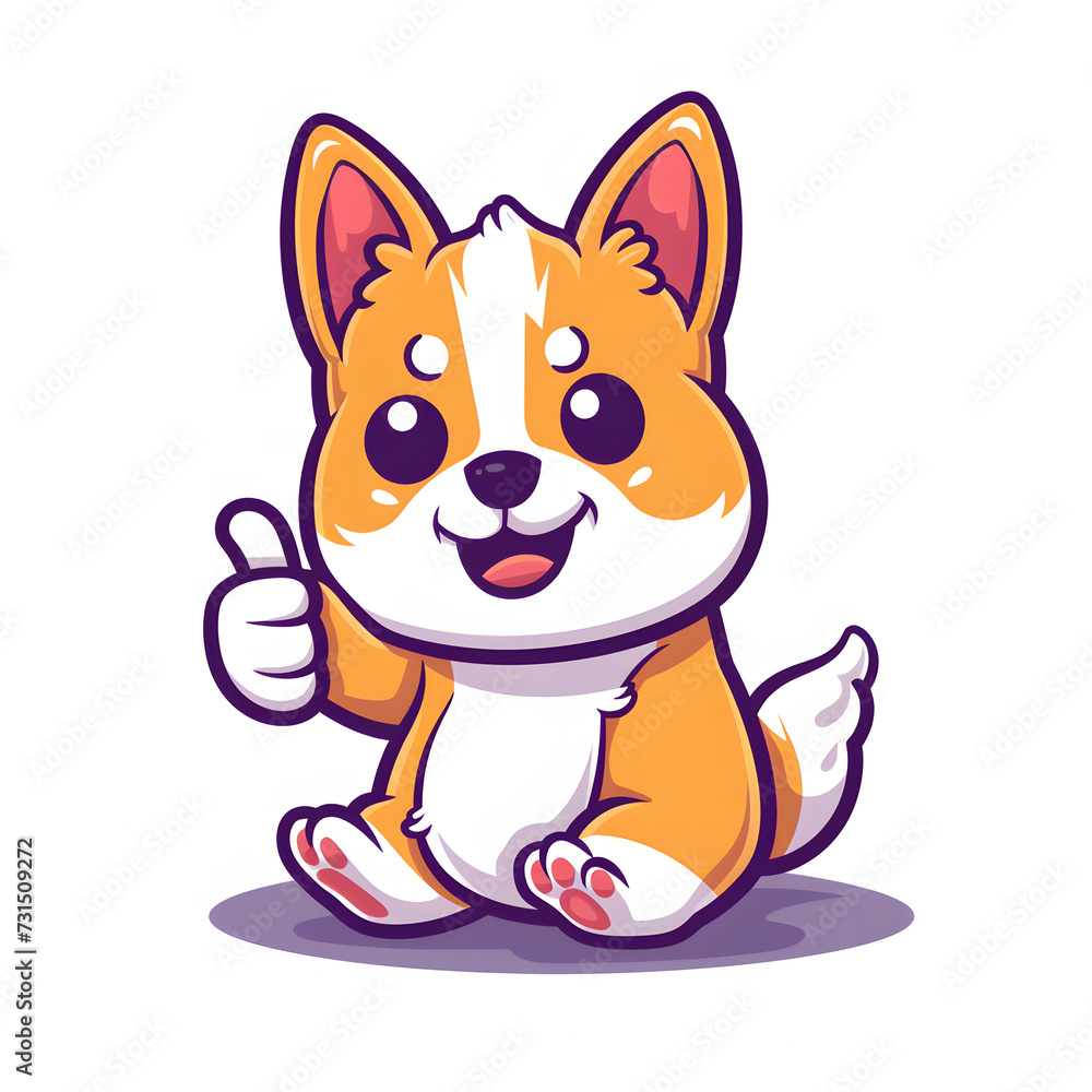 犬がthumbs up, いいねと親指を立ててgoodポーズしているイラスト 犬がthumbs up, いいねと親指を立ててgoodポーズしているイラスト