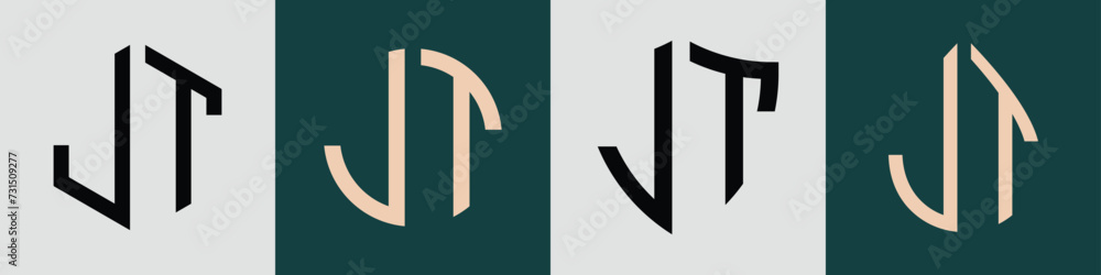 Creative simple Initial Letters JT Logo Designs Bundle. Creative simple Initial Letters JT Logo Designs Bundle.