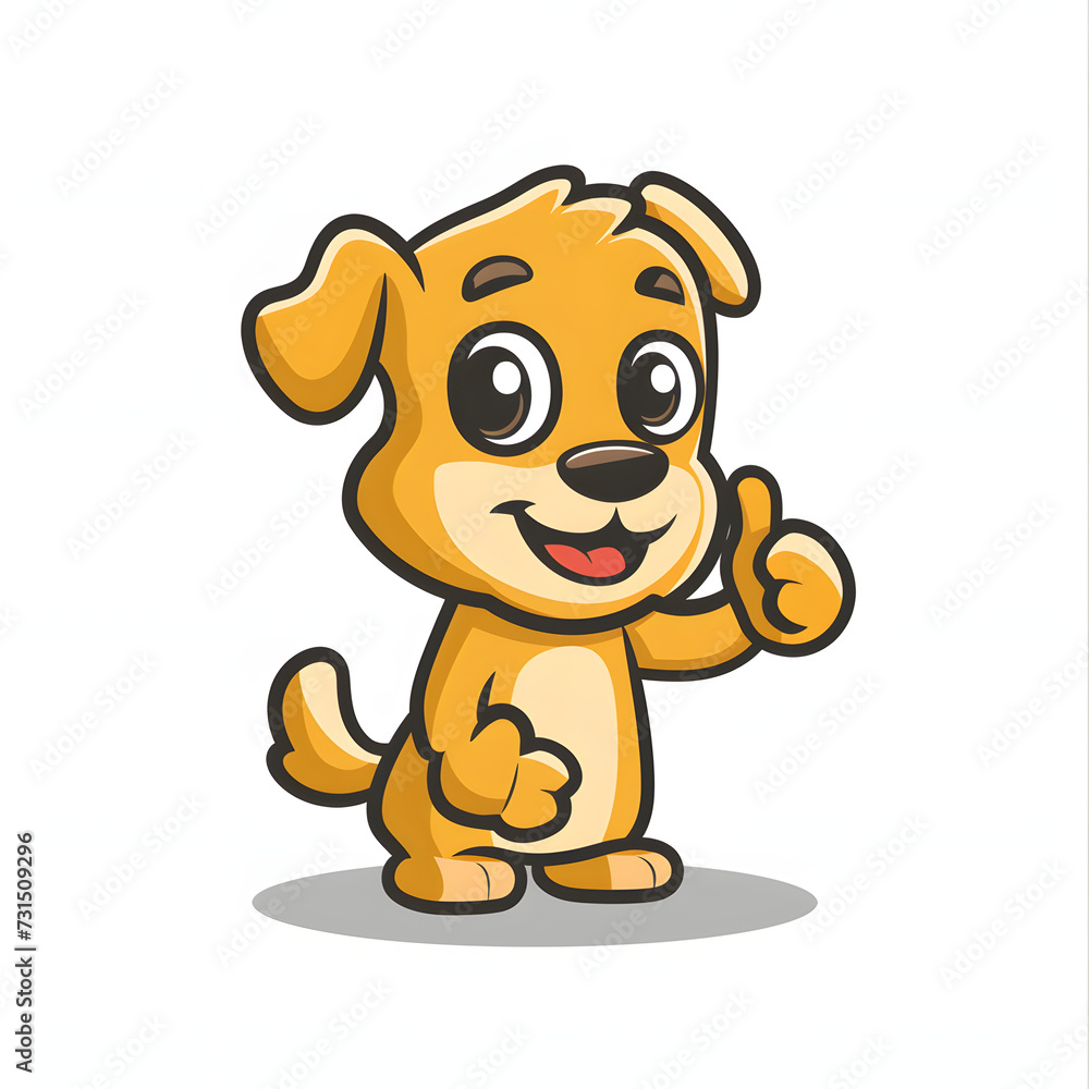 Obraz premium 犬がthumbs up, いいねと親指を立ててgoodポーズしているイラスト