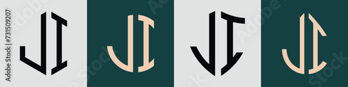 Free Download Creative simple Initial Letters JI Logo Designs Bundle. - GFXLoad
