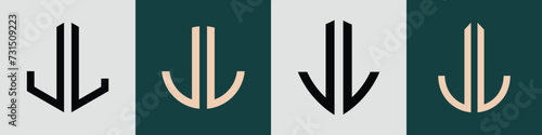 Creative simple Initial Letters JL Logo Designs Bundle.